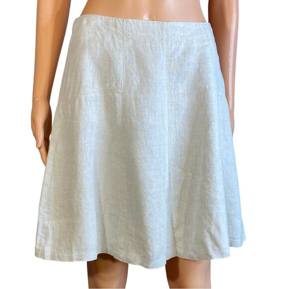 Ann Taylor Loft 100% Linen A- Line Skirt Knee Length Lined Womens Size 8 - Picture 1 of 7